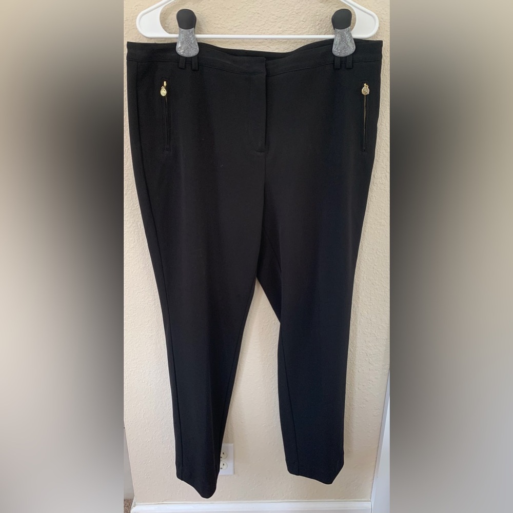 2/$15 Anne Klein Black Straight Leg Pants, size 14P. EUC